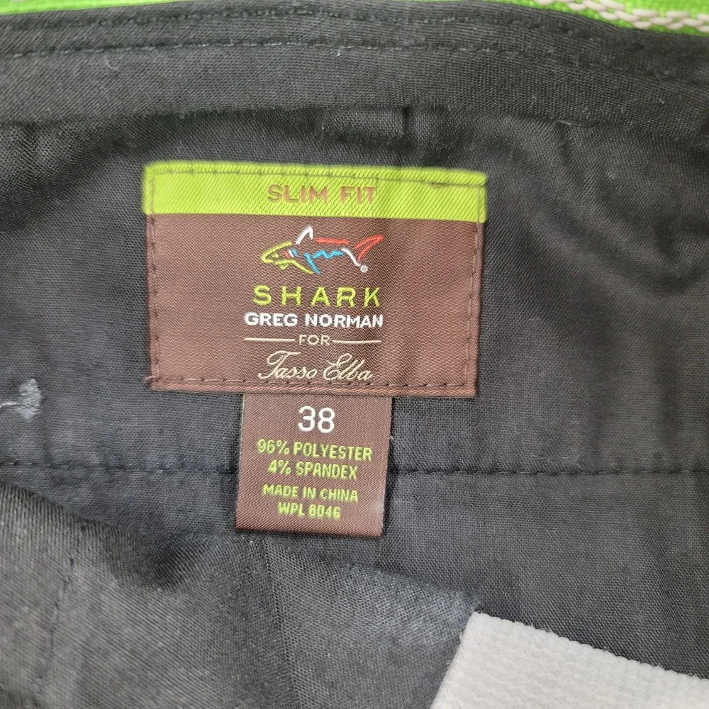 Greg Norman Shorts‎ Mens 38 Black Shark Slim Fit Mid Rise Board Shorts Outdoors